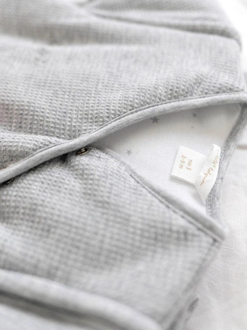 Bemini Gigoteuse  jambes séparables Pady waffle et jersey   Gris chiné