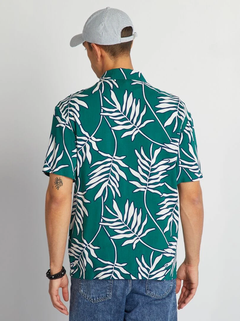 Chemise à manches courtes avec imprimé   Vert