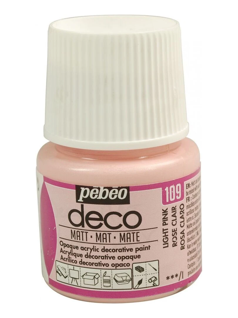 Peinture acrylique opaque mate Rose clair 45 ml N/A