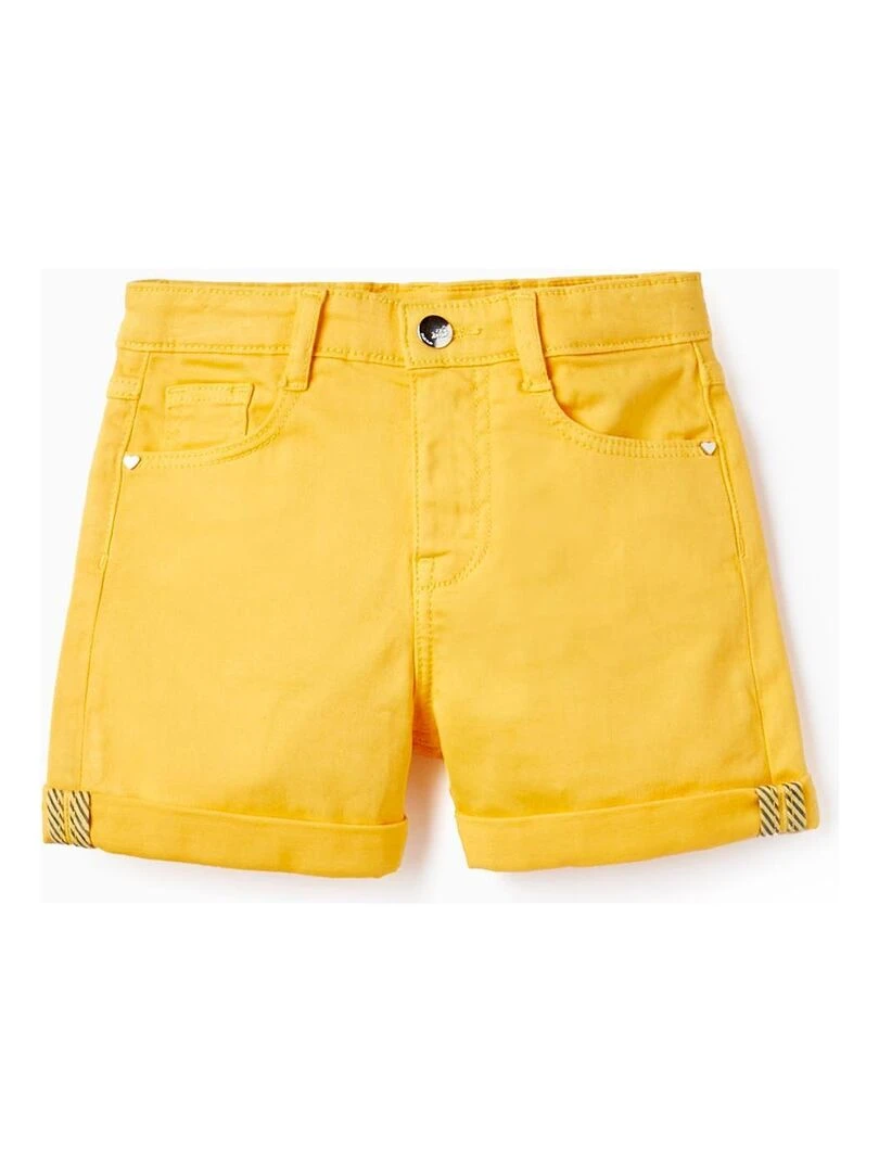 Short En Sergé De Coton Pour Fille Jaune