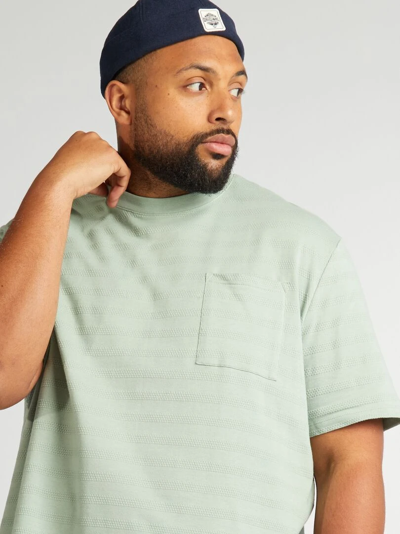 T shirt en matière fantaisie Vert