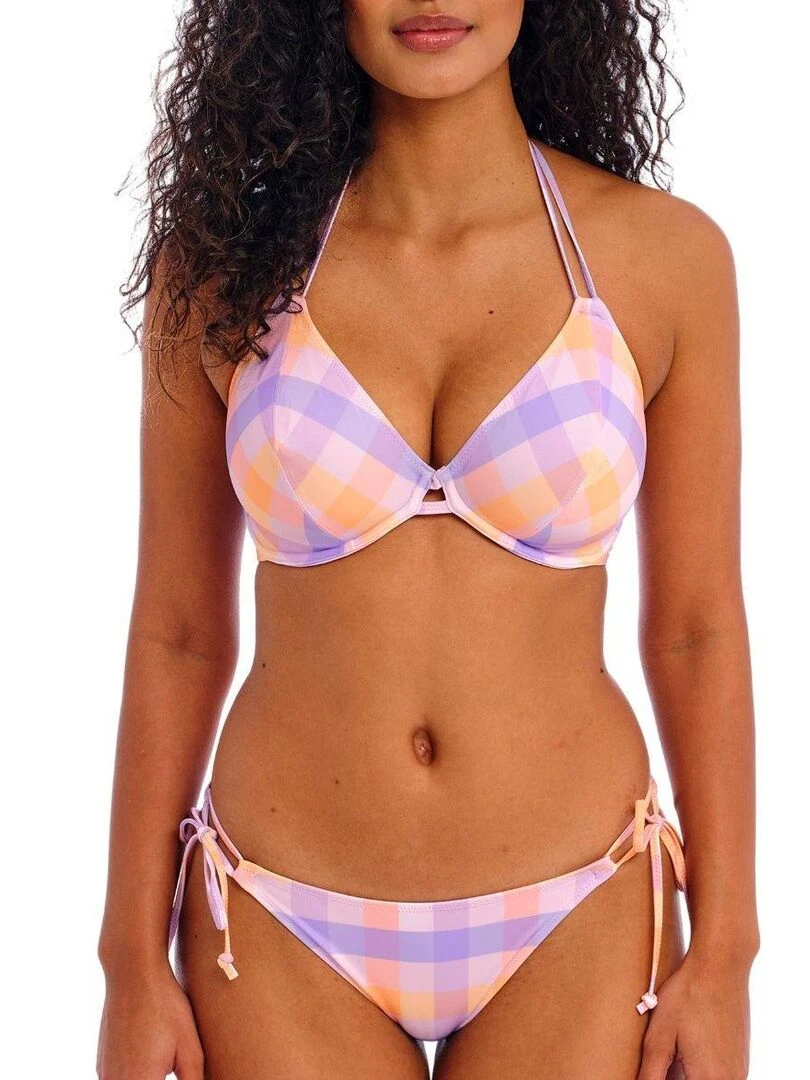 Bas de maillot de bain à nouettes Harbour Island Rose