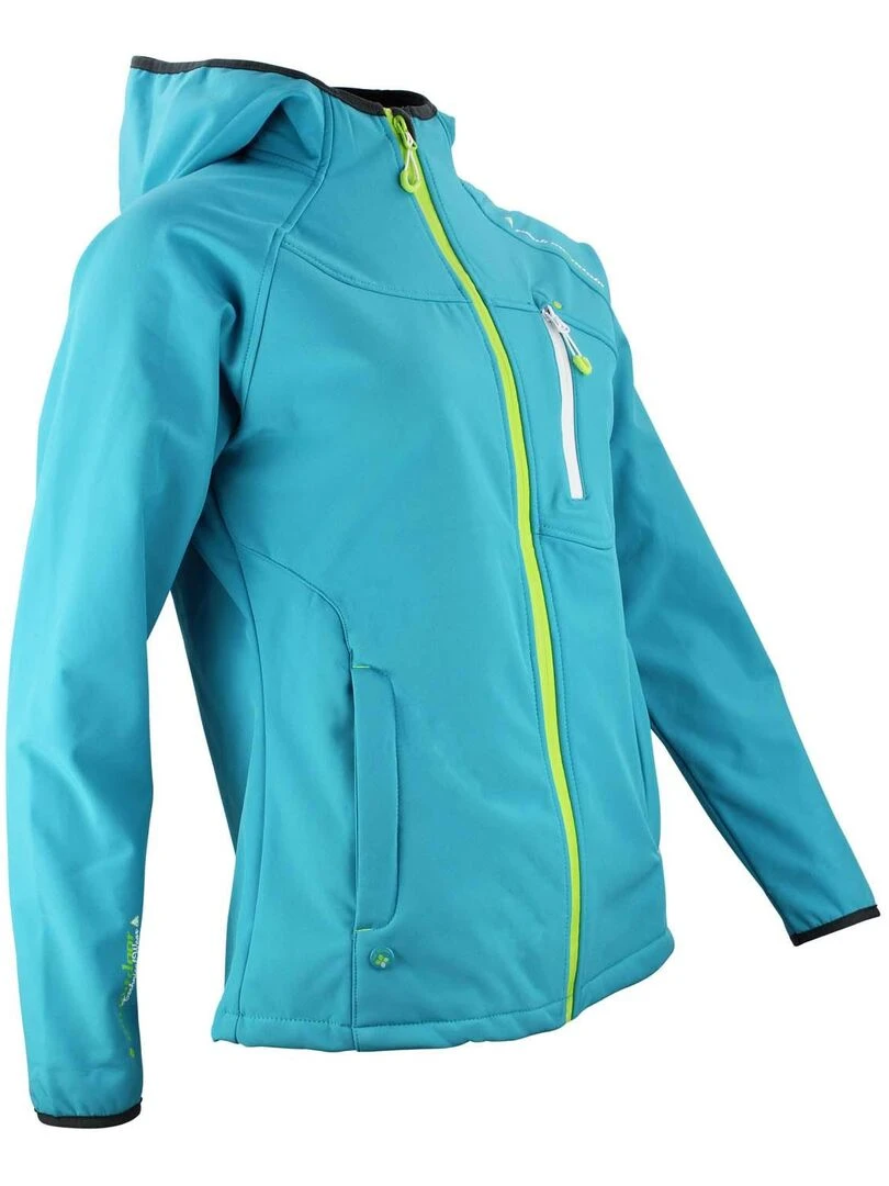 Blouson softshell femme ANSO   PEAK MOUNTAIN   Bleu turquoise