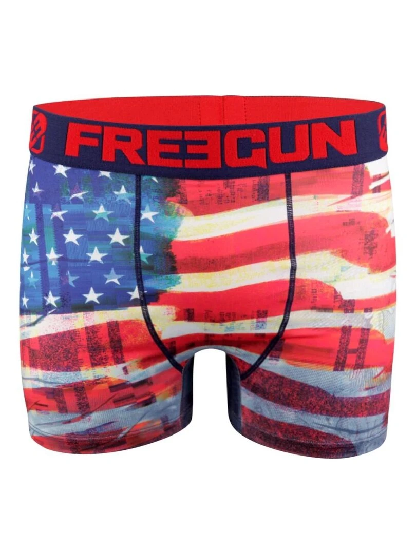 Lot de 5 Boxers homme Drapeaux Freegun   Rouge