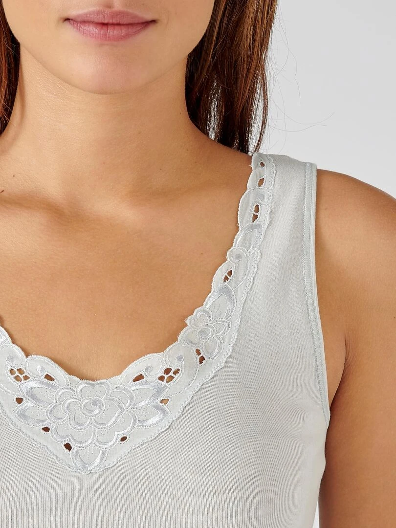 Débardeur Essential pur coton peigné Damart Gris clair