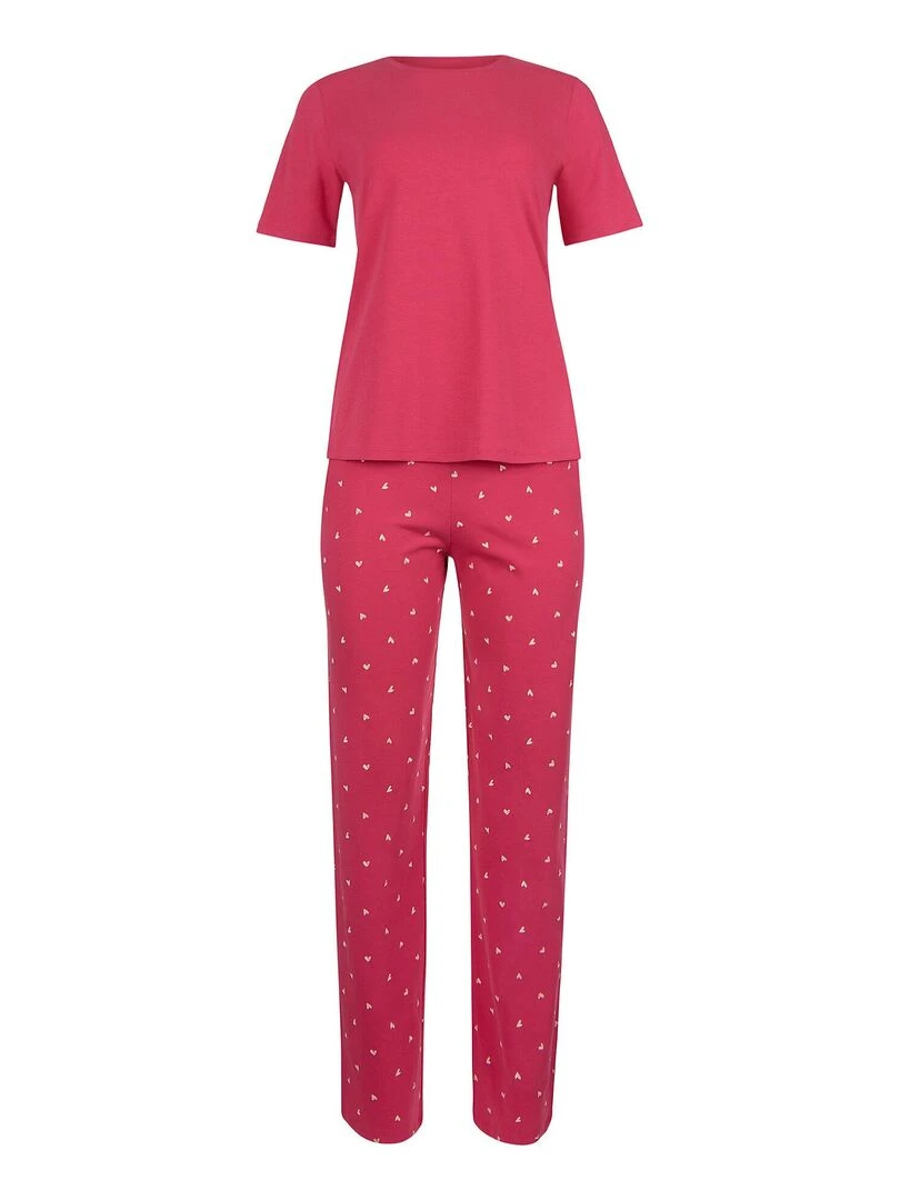 Pyjama pantalon t shirt True Love   Rouge