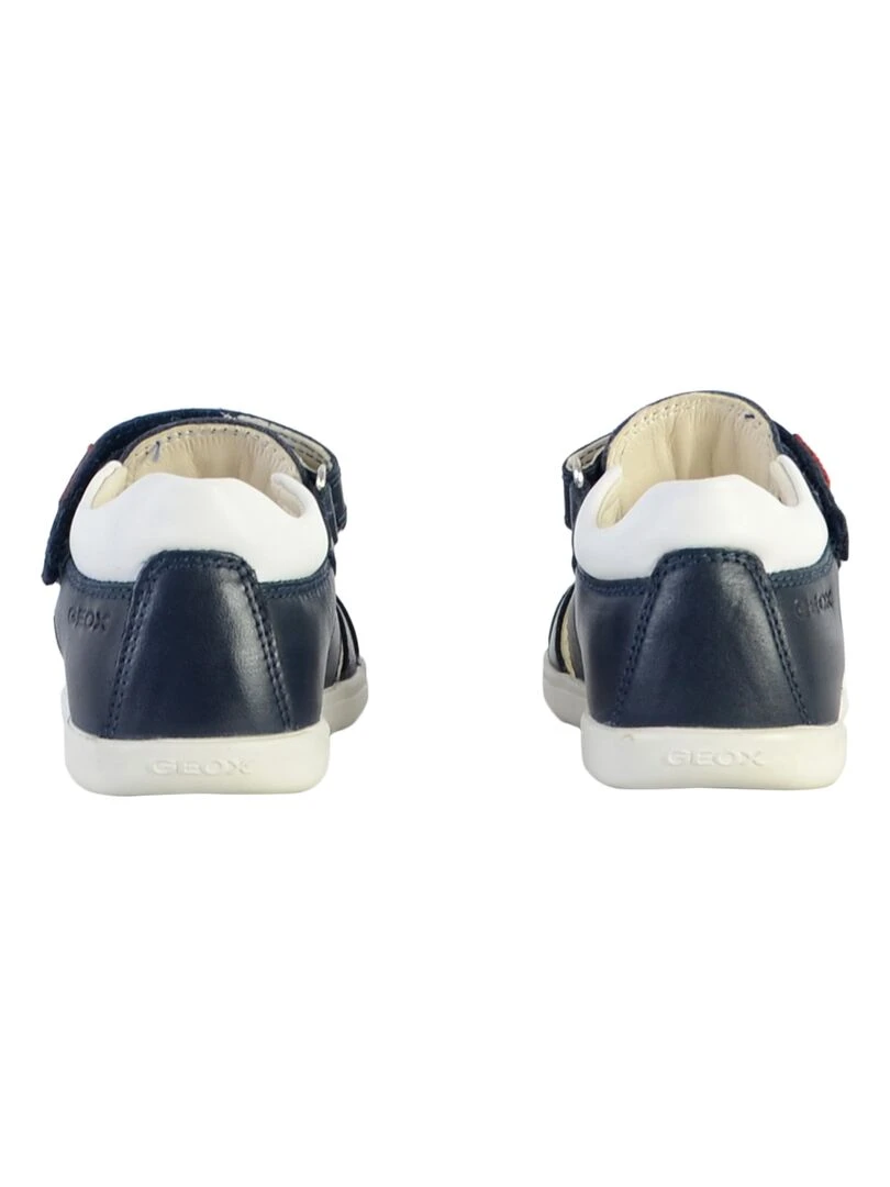 Sandale Plate Cuir Geox Enfant Macchia   Bleu