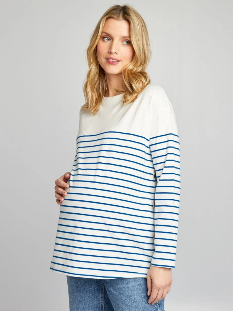 T shirt d'allaitement à rayures Bleu /blanc