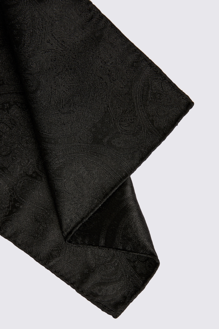 Black Wedding Paisley Pocket Square Buy Online at Moss