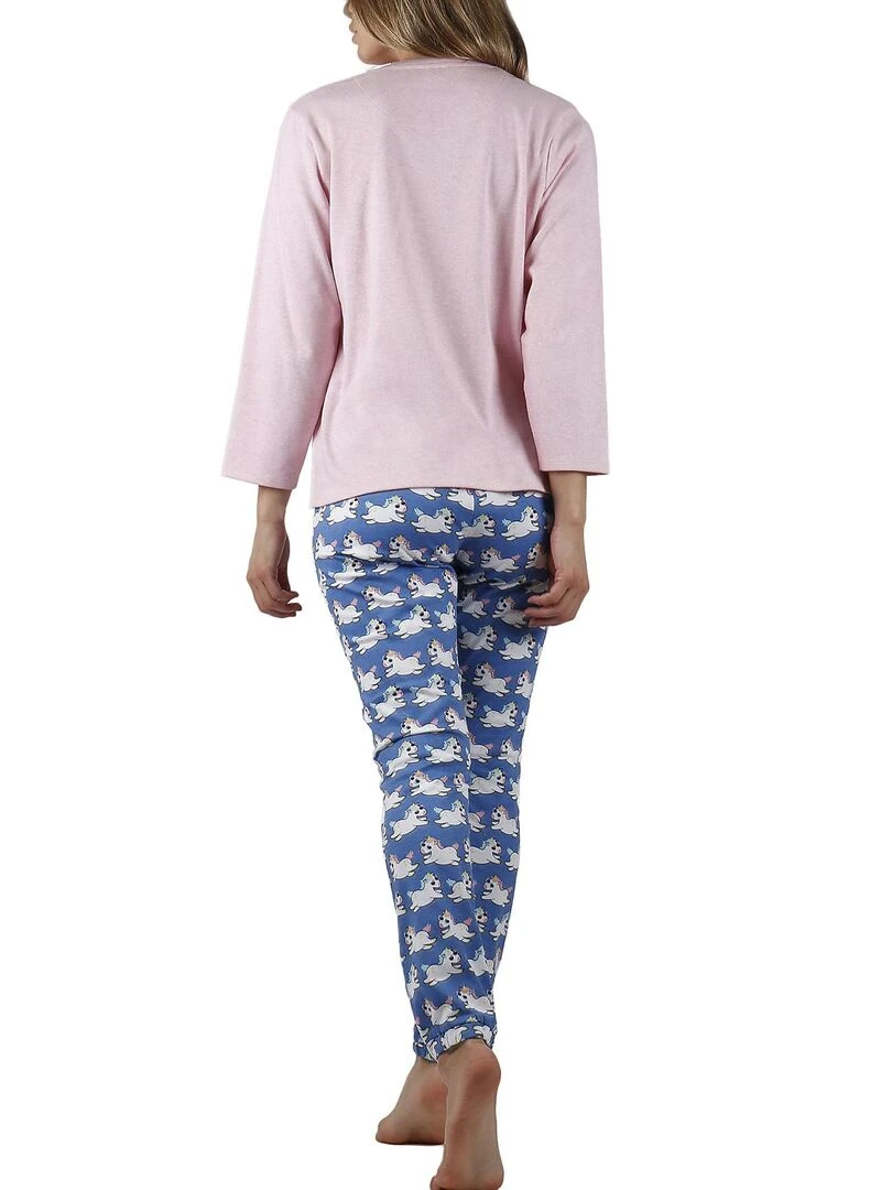 Pyjama pantalon et haut Unicornio Mr Wonderful Rose