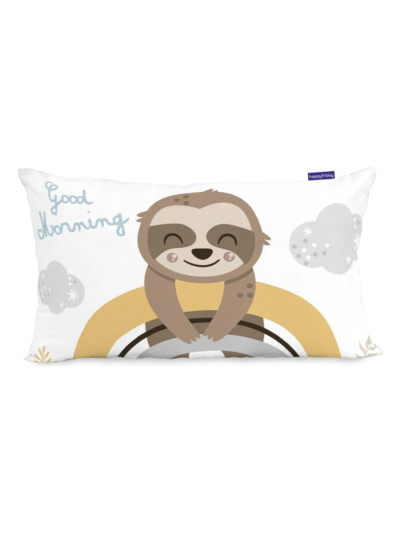 Housse de coussin Sleepy sloth "Happyfriday"   Blanc
