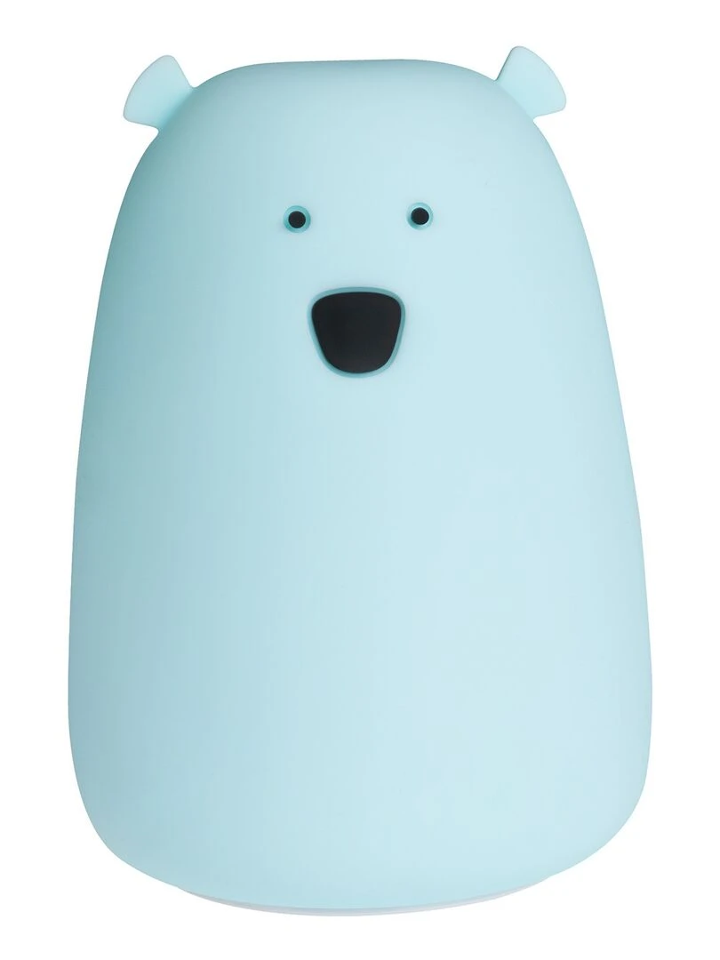 Veilleuse lumineuse tactile en silicone Ourson Bleu