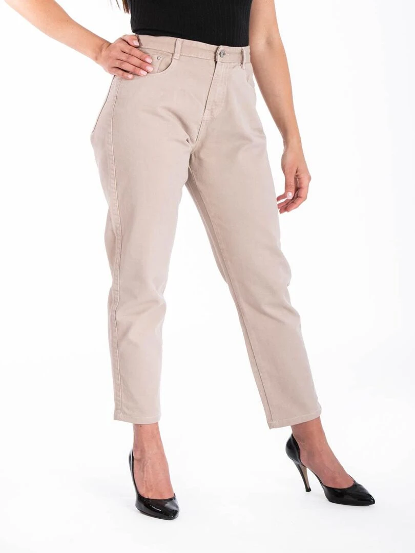 Jeans mom couleur NADIRA 'Rica Lewis' Beige