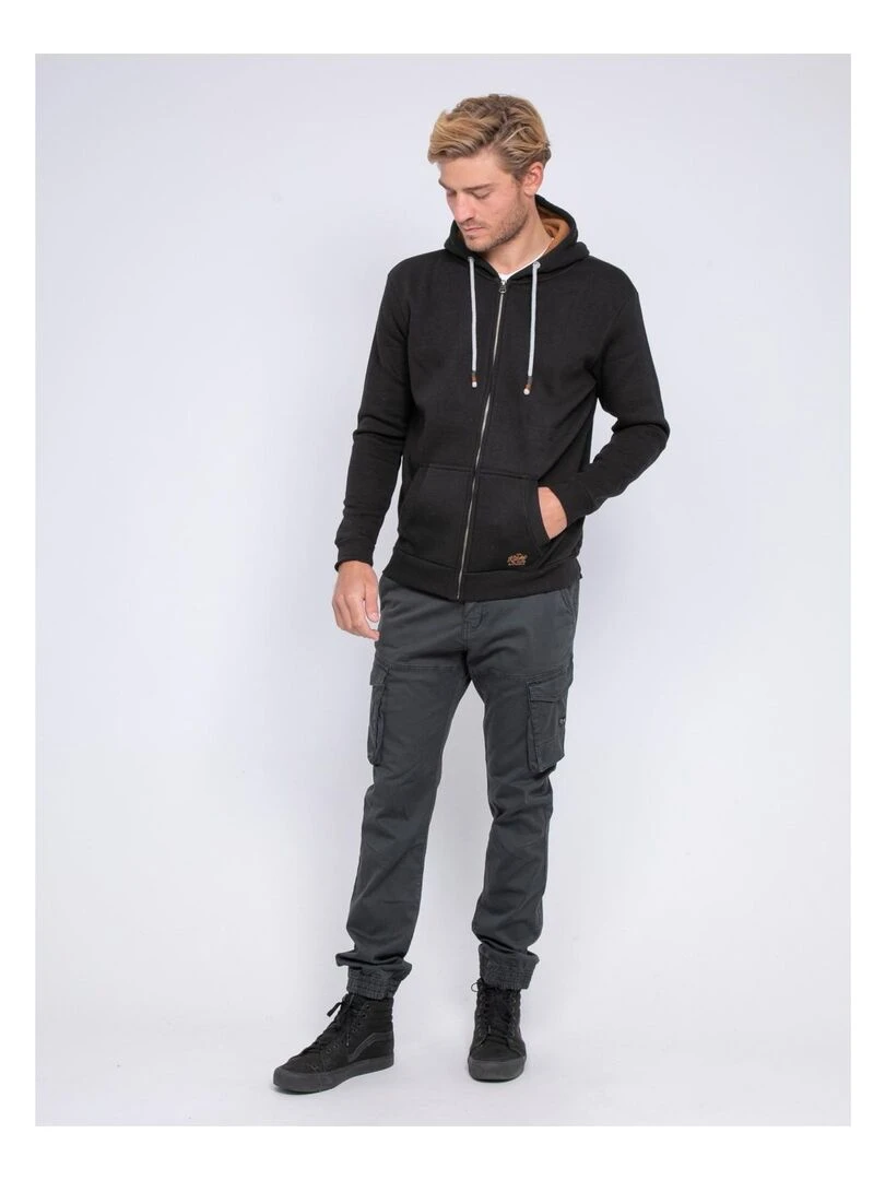 Sweat zippé capuche WAMIN   Noir