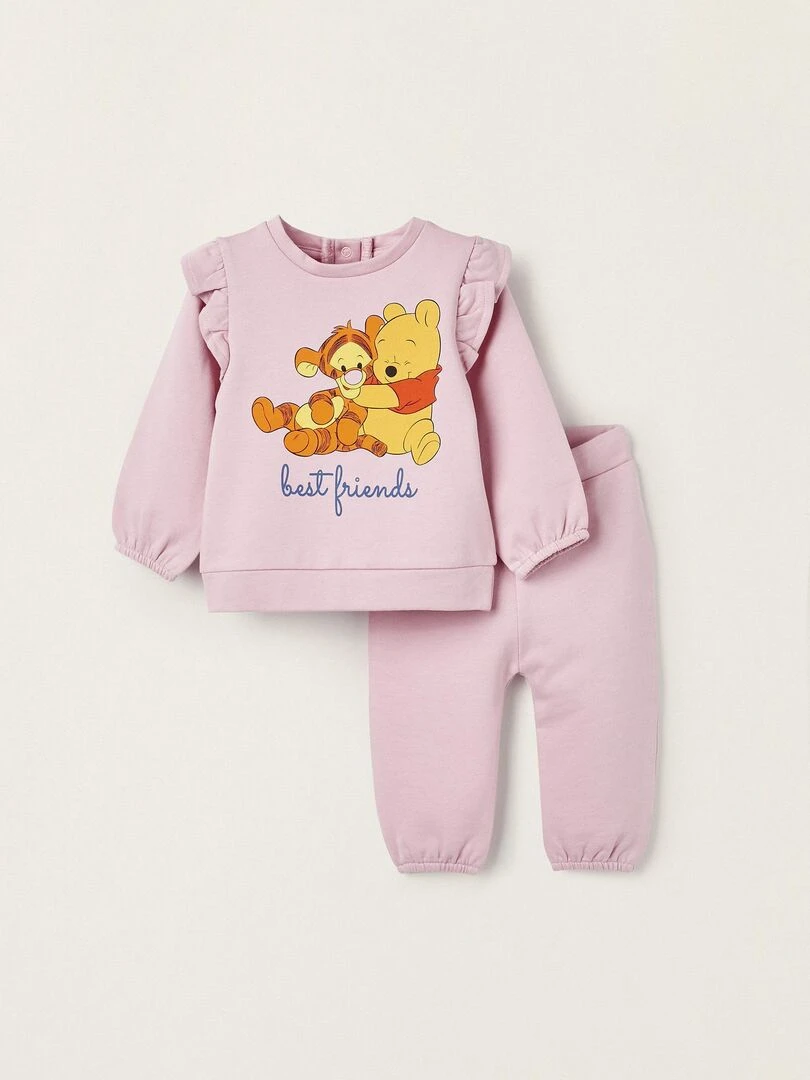 Sweat + Pantalon en Coton pour Nouveau Né 'Winnie The Pooh' NATURE TAKEOVER Rose