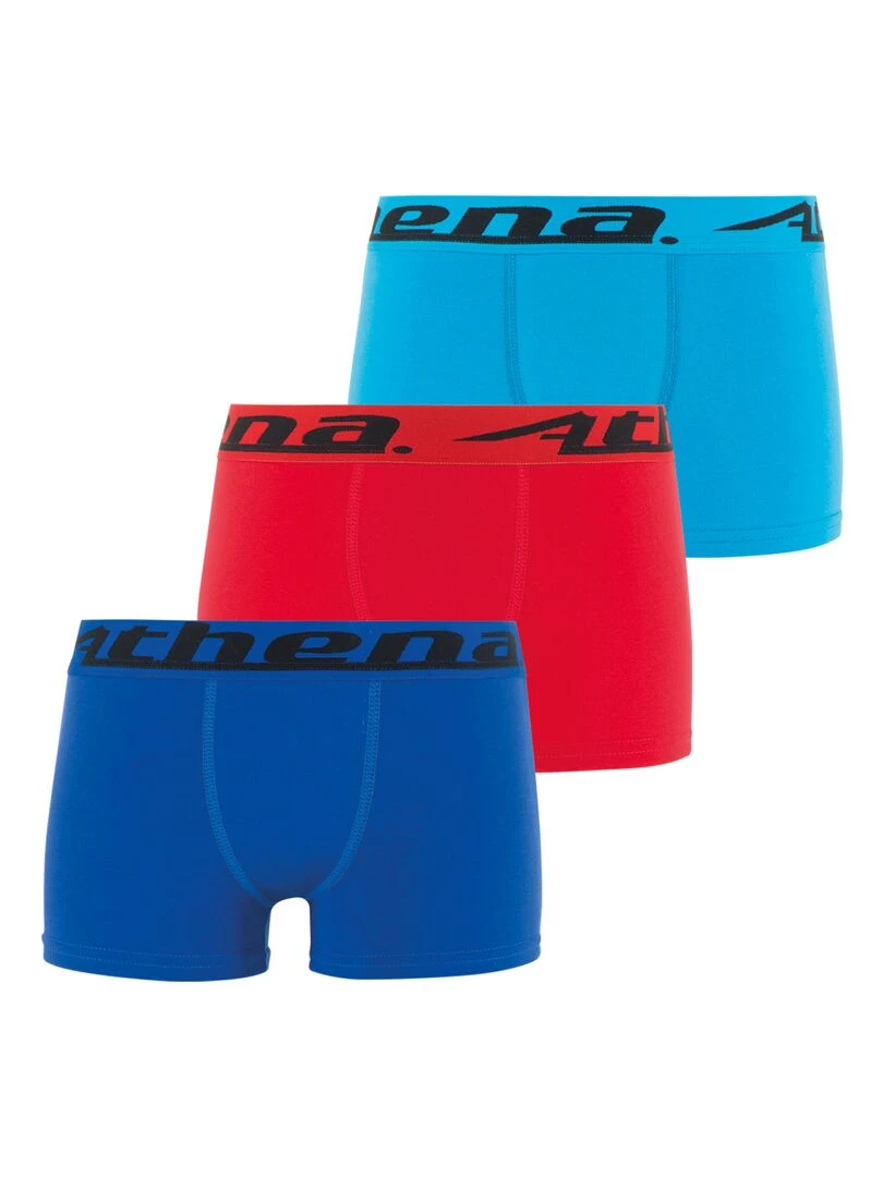 Lot de 3 boxers garçon Trio Choc Bleu Rouge