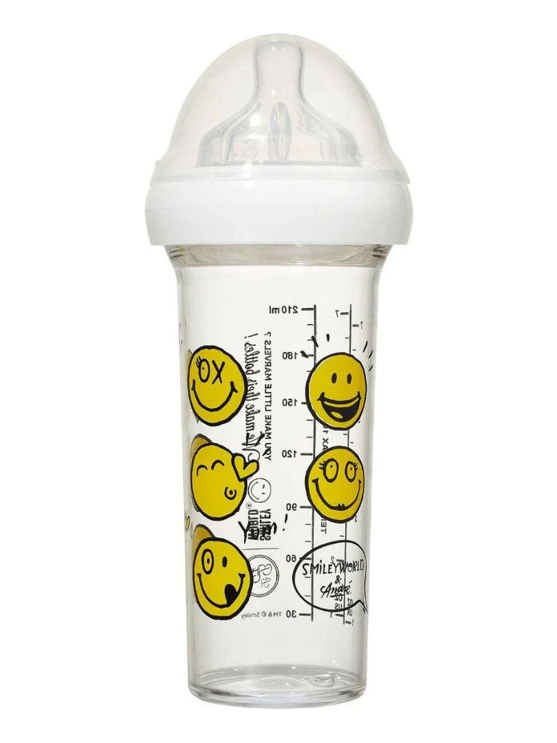 Biberon anti colique X Smiley (210 ml) Jaune