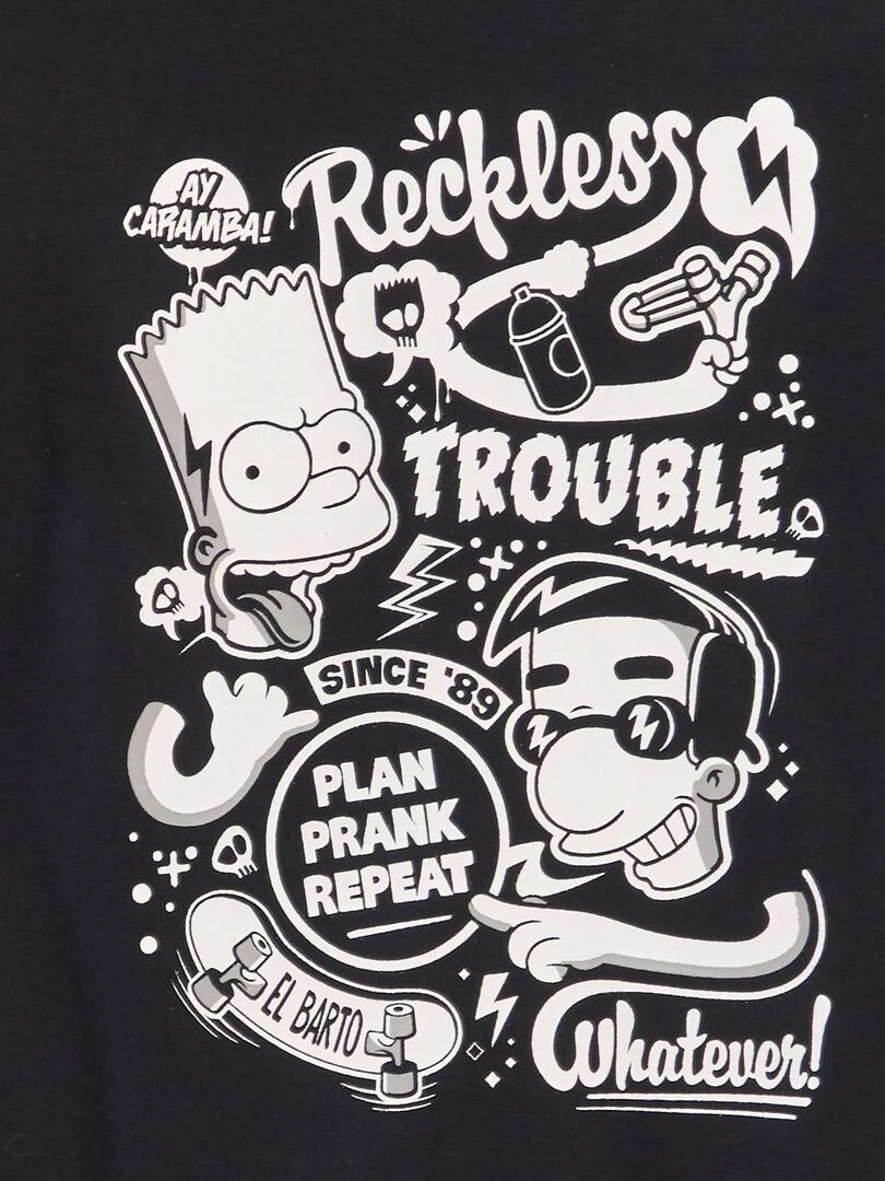 T shirt 'Simpsons' à col rond noir
