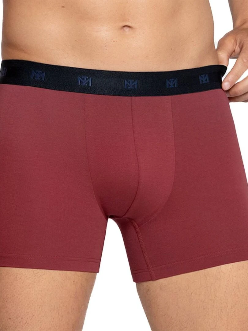 Pack de 2 boxers en coton uni Rouge