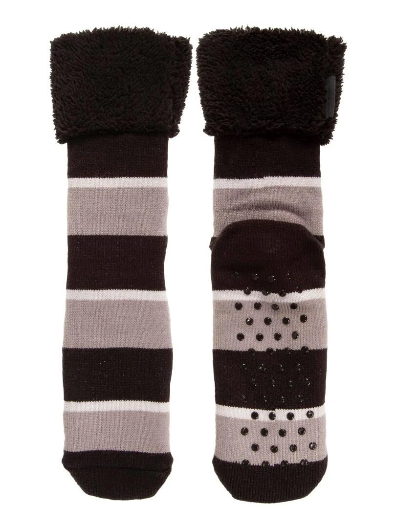 Chaussettes fourrées Homme Rayures Multicolore