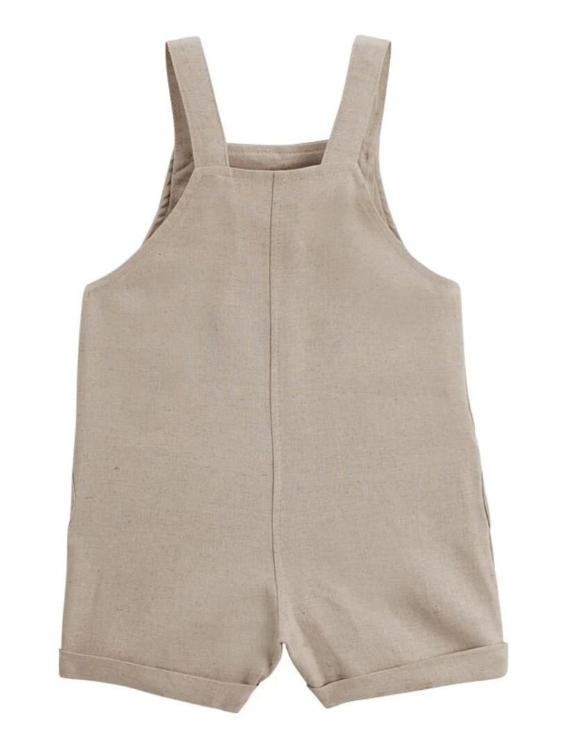 Salopette bébé en lin mélangé Moka   Beige