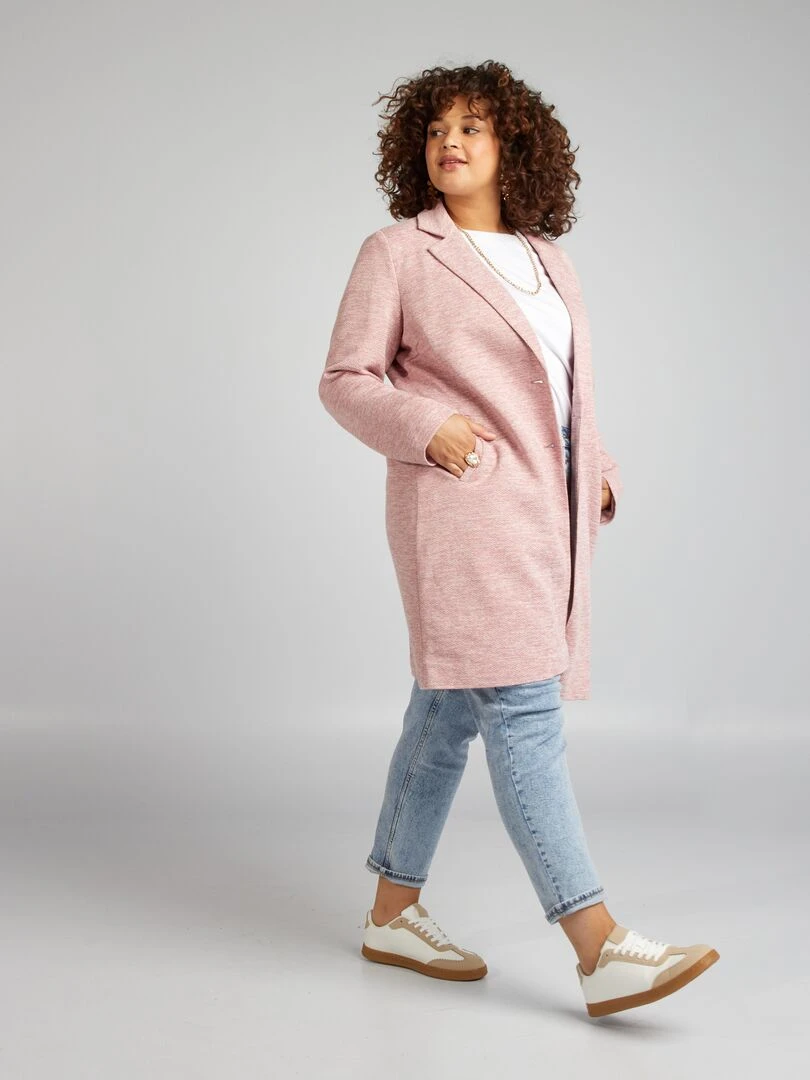 Manteau long chiné 'Only Carmakoma' Rose