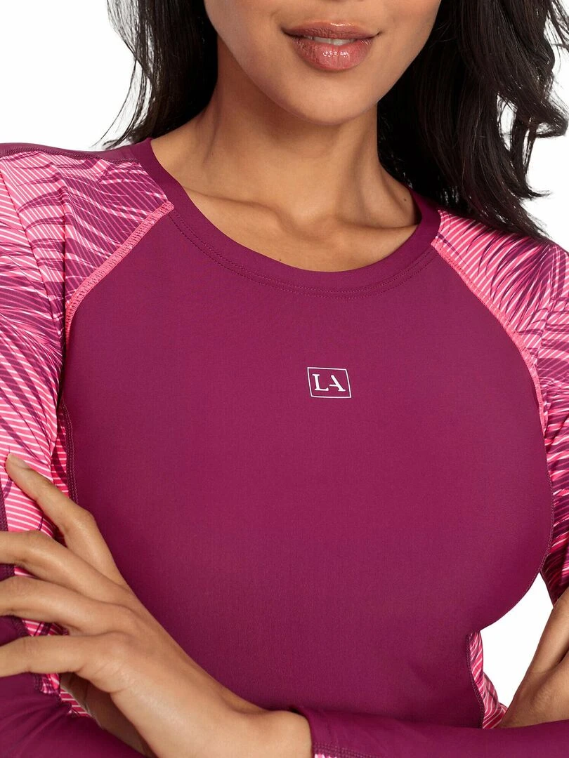 Haut maillot de surf rashguard manches longues Coal   Bordeaux
