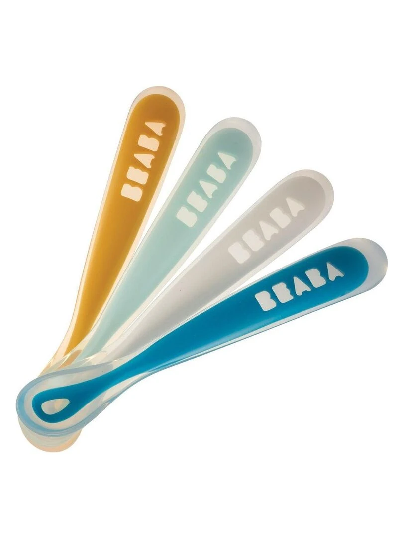 Lot de 4 cuillères 1er repas Soft bleu Bleu