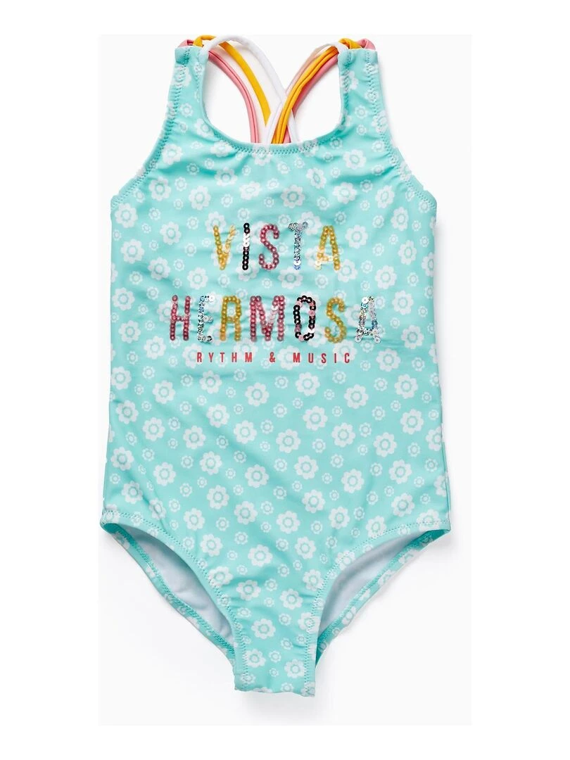 Maillot de Bain Floral UPF80 pour Bébé Fille CUBA Vert clair