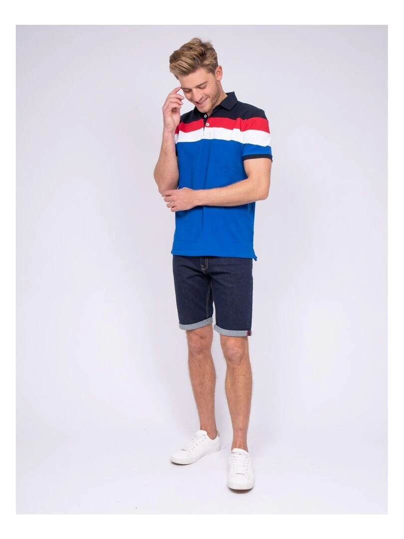 Polo pur coton PORIDE   Bleu roi