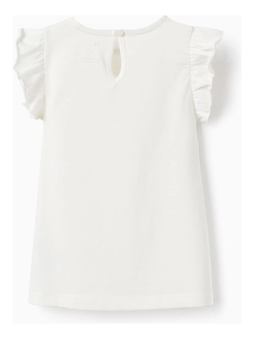 T shirt en coton pour fille manches courtes MATISSE Blanc
