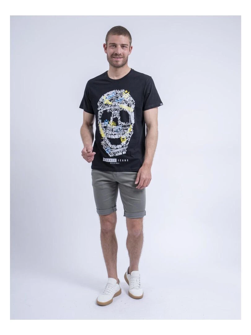 T shirt col rond NUSKINO   Noir