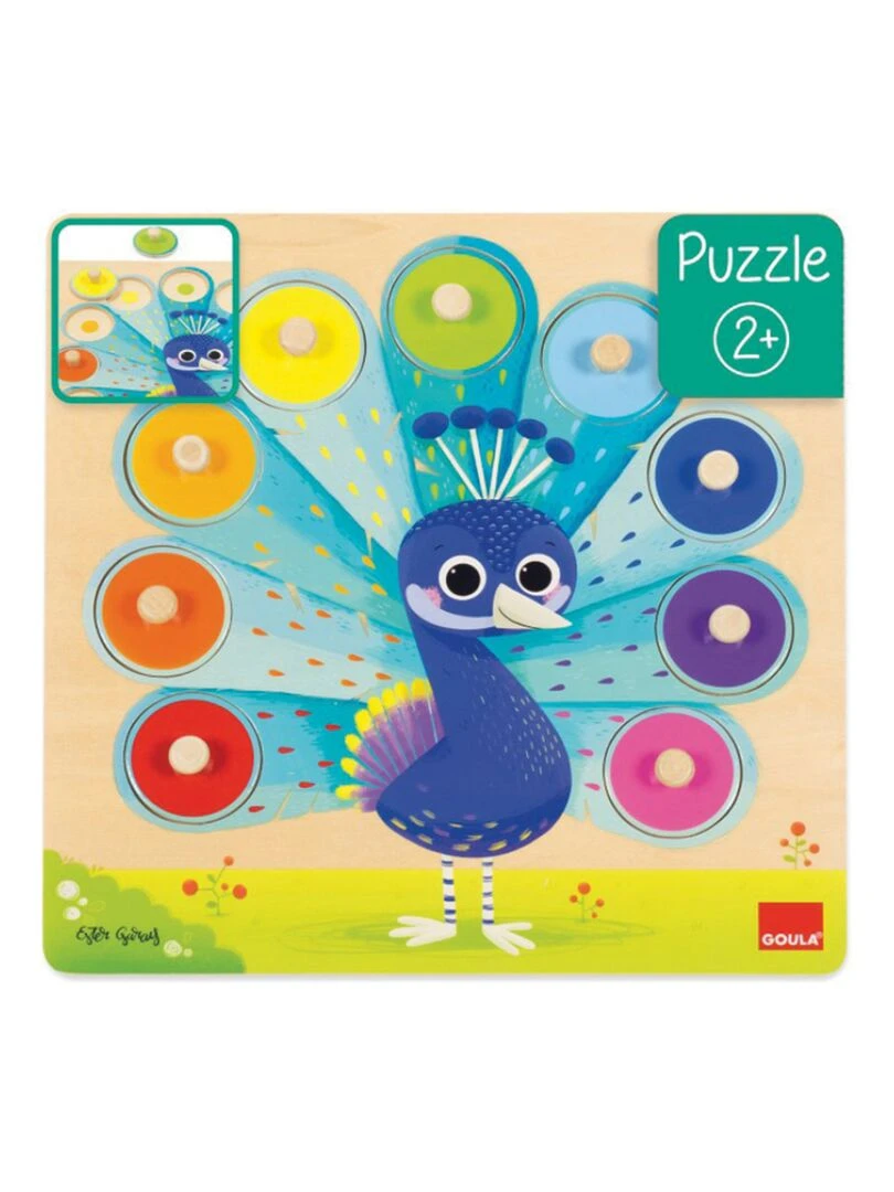 Puzzle à encastrement Paon (9 pièces)   N/A