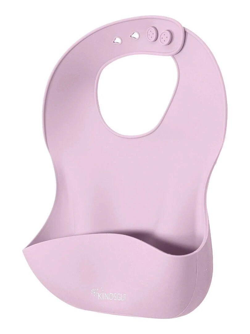 Bavoir bébé en silicone   Rose pâle