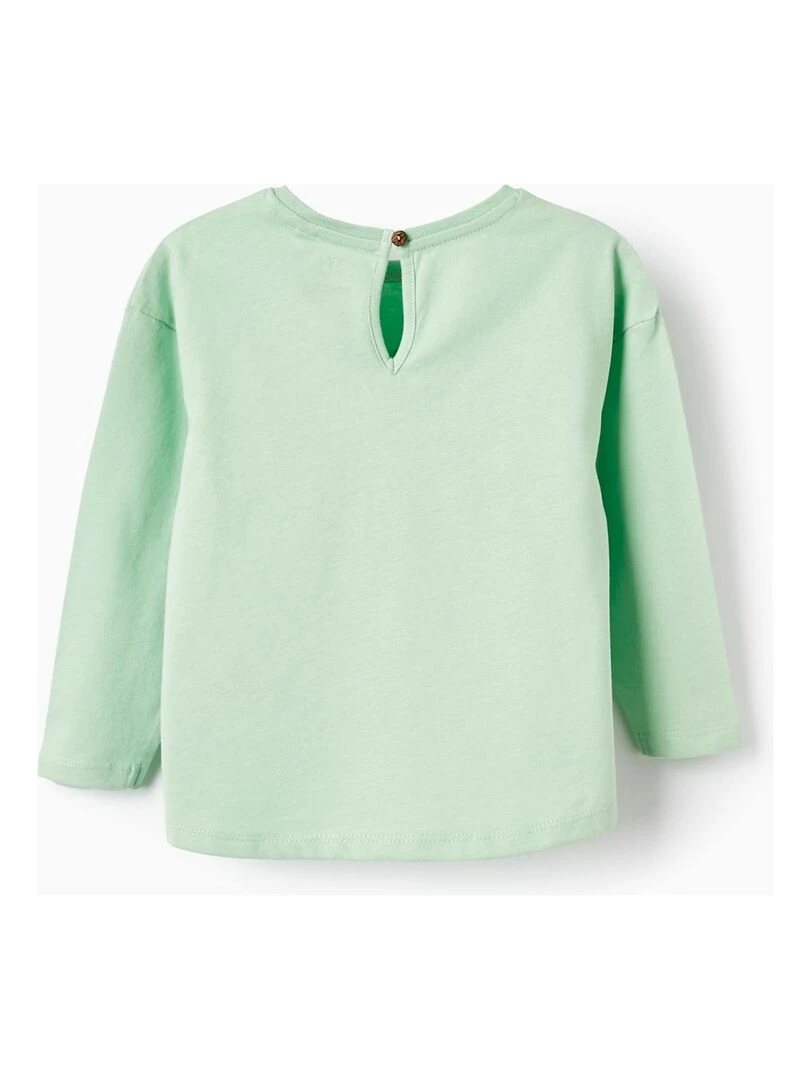 T shirt à Manches Longues pour Bébé Fille 'Flower Power' manches longues Vert clair