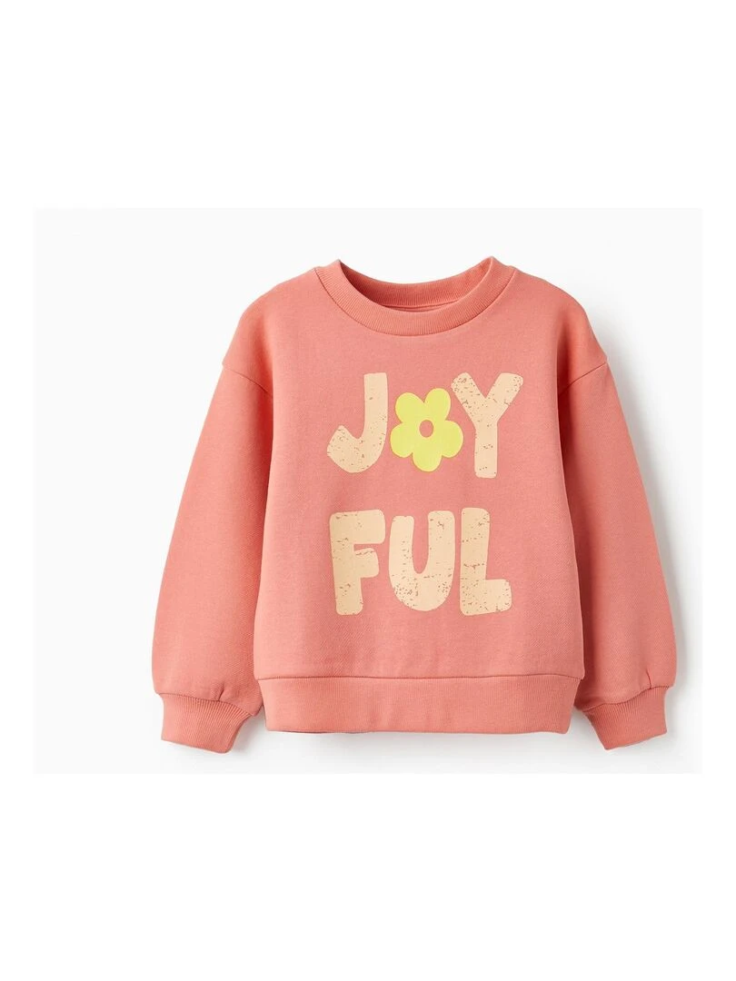 Pull en coton pour fille 'Joyful' THE WAVE TRIBE Orange corail