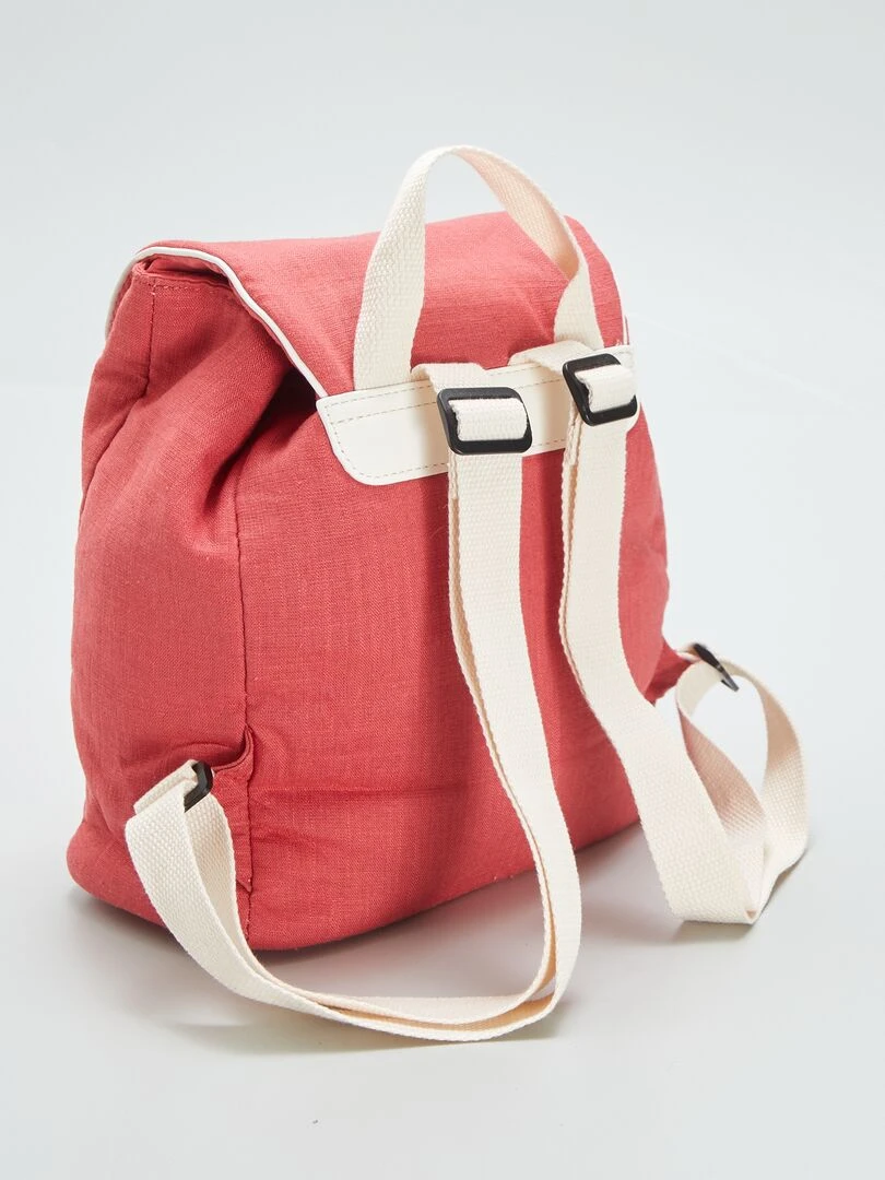Sac à dos en lin mélangé Rouge