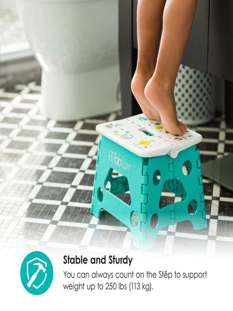 Marchepied enfant pliable Stëp lime   Vert