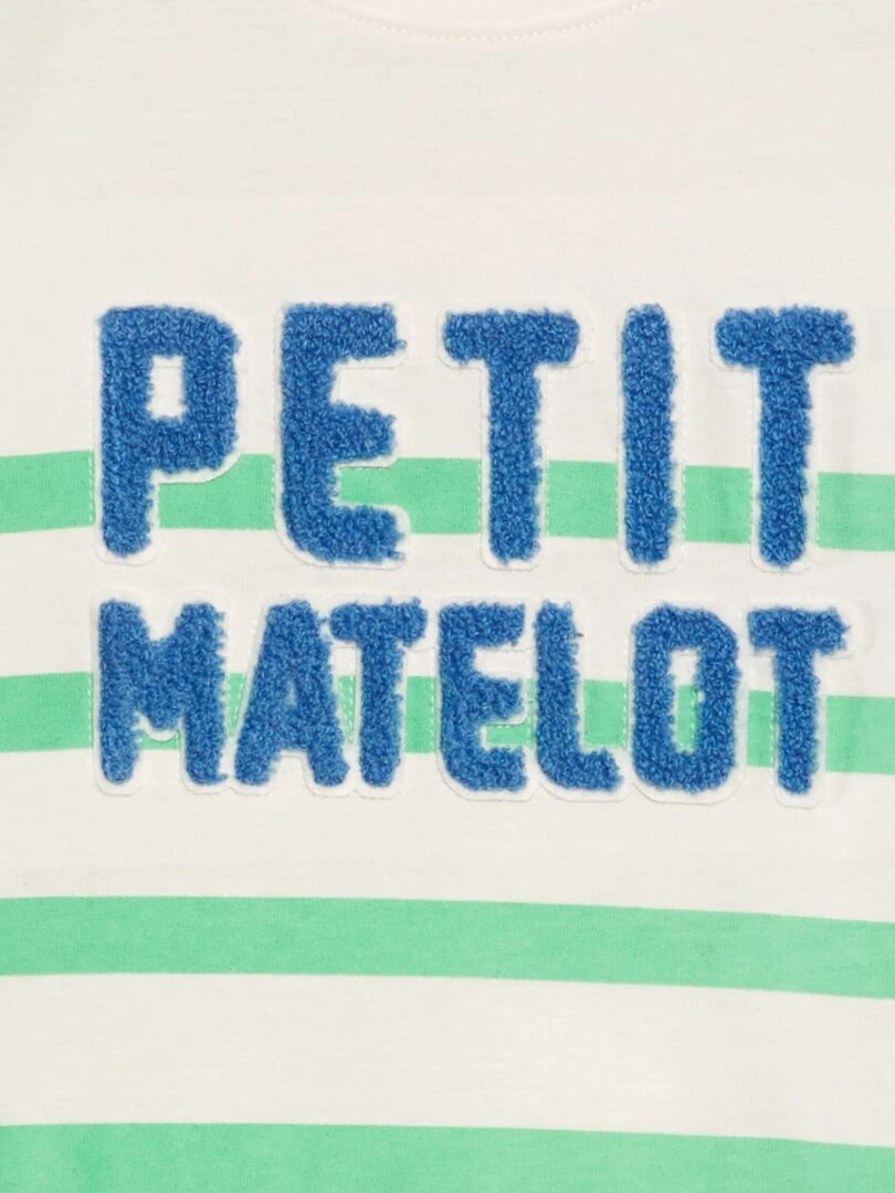 T shirt animé en maille bouclette Vert