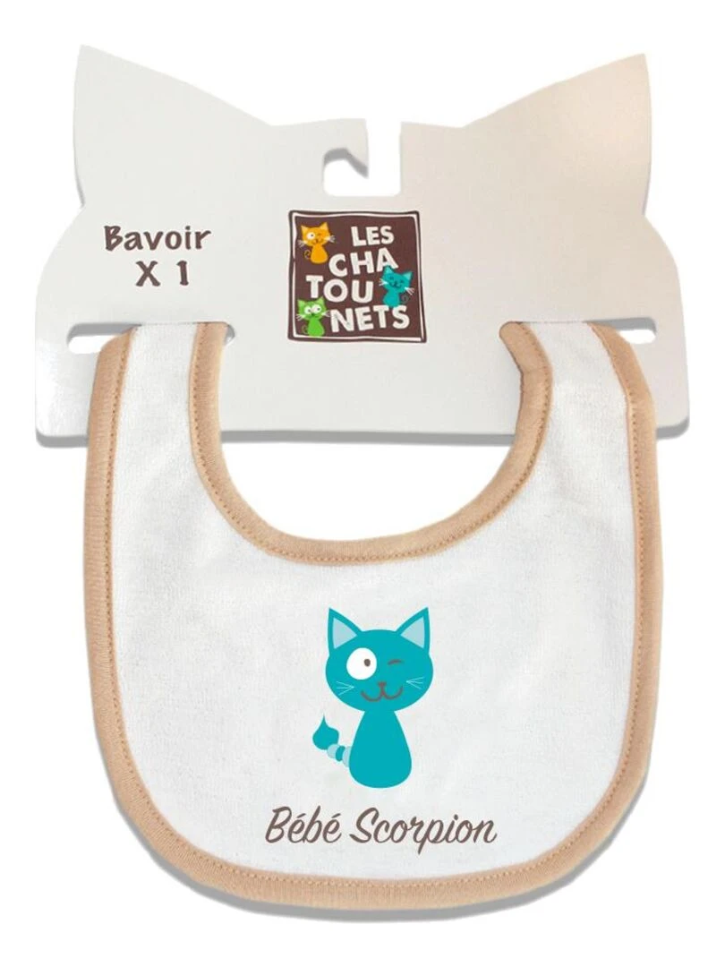 Bavoir Scorpion LES CHATOUNETS Blanc