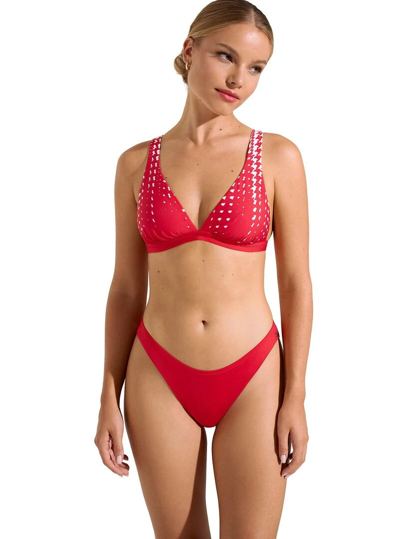Bas maillot slip de bain échancré taille basse Quito   Rouge