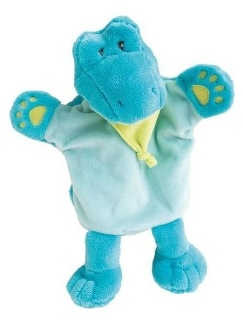 doudou Babynat Crocodile Bleu Vert Savane marionnette Bleu