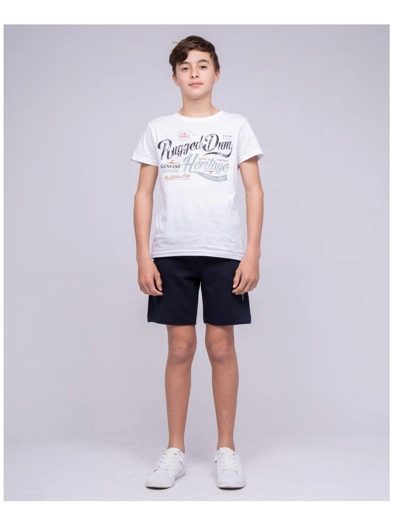 Bermuda molleton BELLO J   Bleu marine