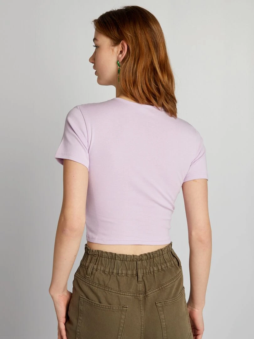 Crop top en jersey avec imprimé 'NYC'   Violet