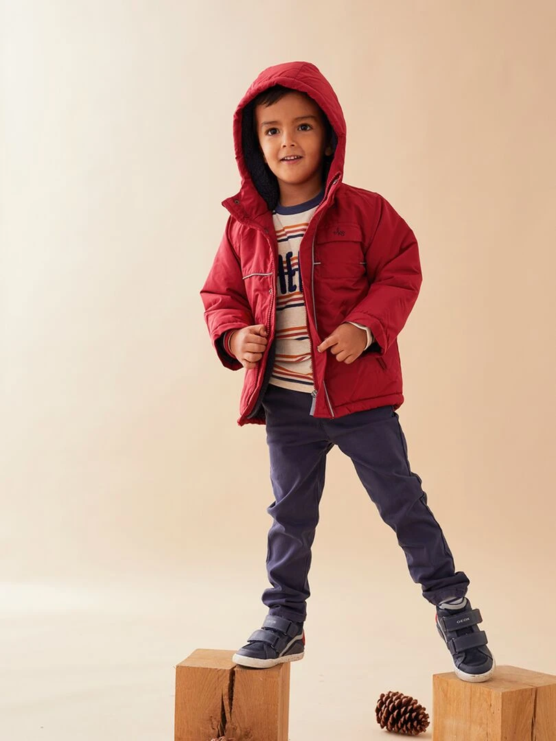 Manteau à capuche brique Noukie's Rouge