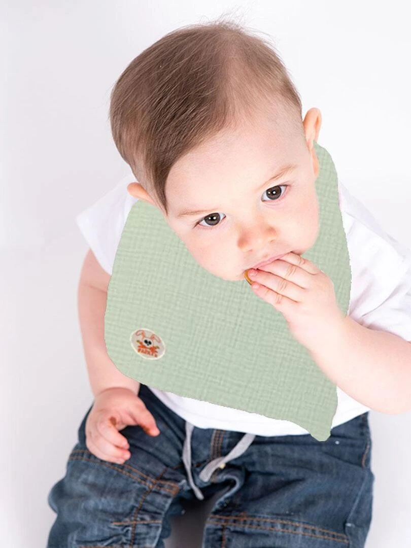 Bavoir en Coton Bio Vert   Vert