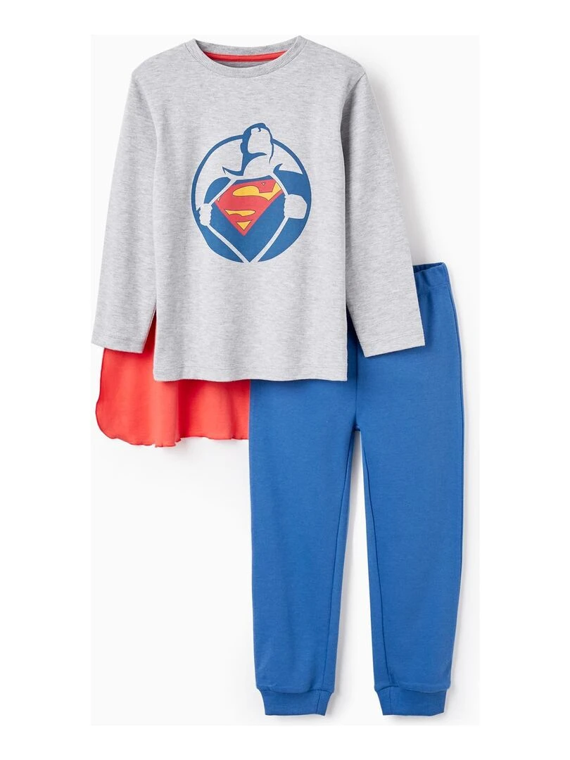 Pyjama avec Cape pour Garçon 'Superman' manches longues WARNER SUPERMAN Gris clair