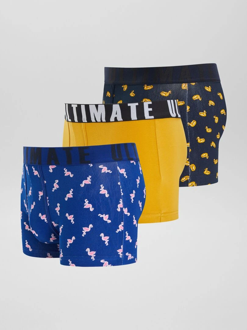 Lot de 3 boxers fantaisie   Bleu/jaune