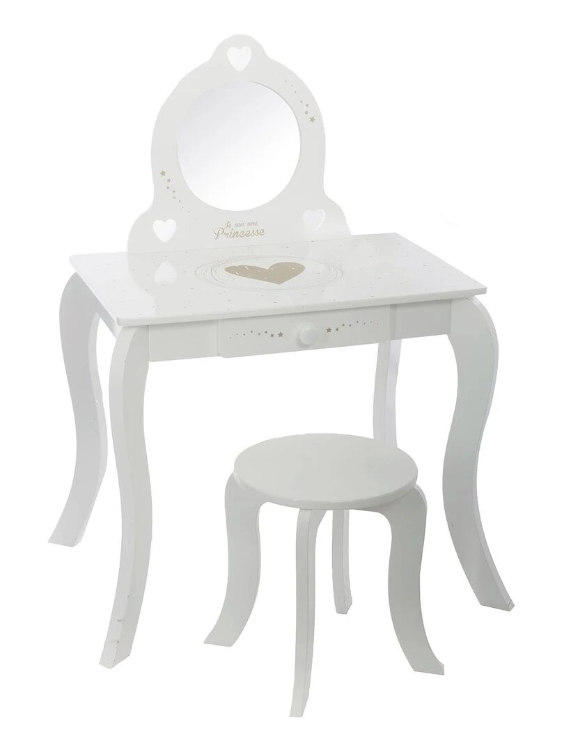 Coiffeuse et tabouret enfant Blanc