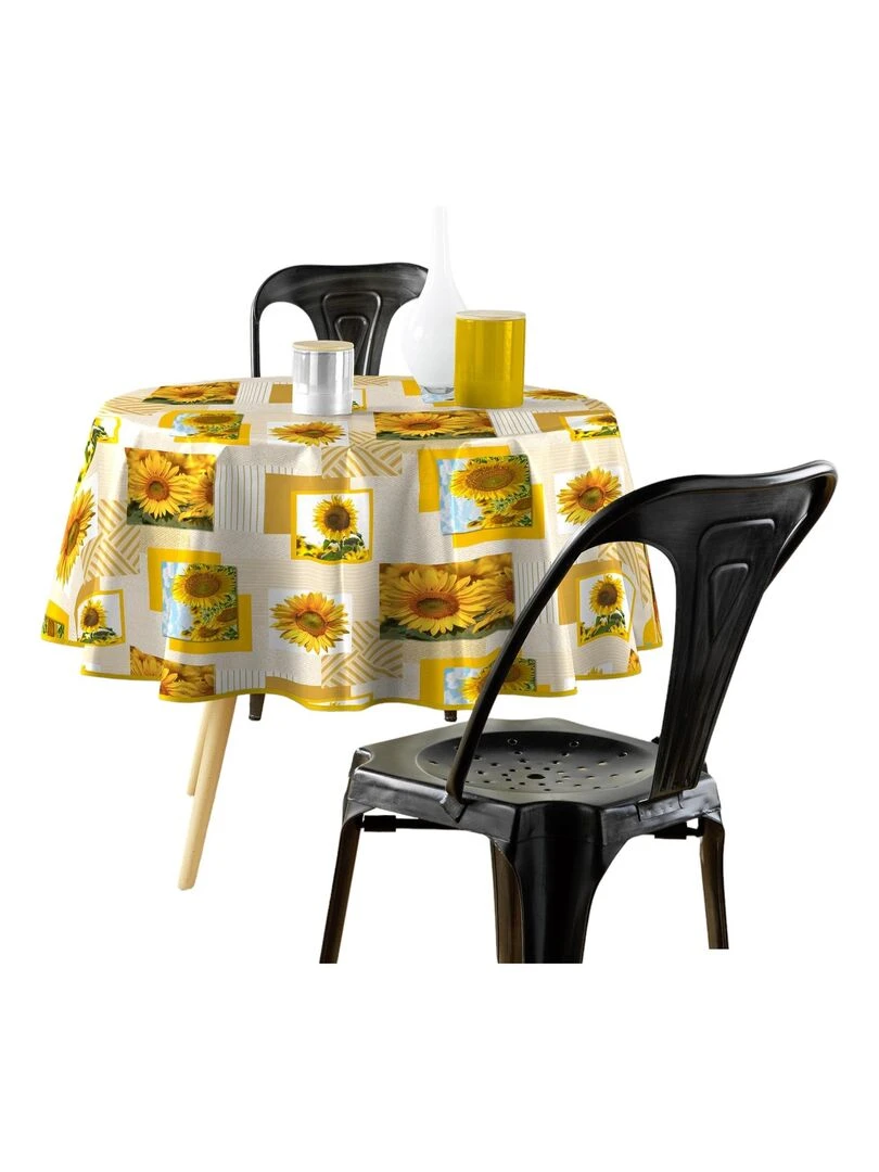 Nappe ronde 160 cm Tournesol Jaune